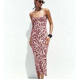 Zara Printed Rustic Linen Dress